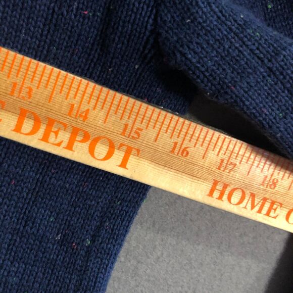 cabi cardigan sweater small xs blue navy confetti navy thick long aa - Picture 11 of 11